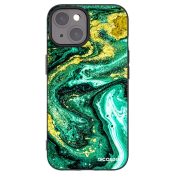 Picasee silikonski črni ovitek za Apple iPhone 15 - Green Gold