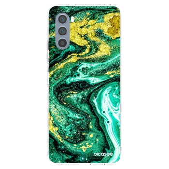Picasee silikonski prozorni ovitek za Motorola Moto G62 - Green Gold
