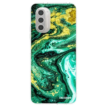 Picasee silikonski prozorni ovitek za Motorola Moto G51 - Green Gold