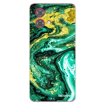 Picasee silikonski prozorni ovitek za Motorola Moto G84 5G - Green Gold
