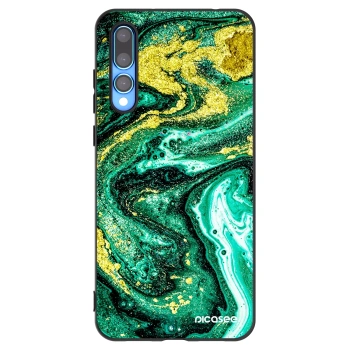 Picasee silikonski črni ovitek za Huawei P20 Pro - Green Gold