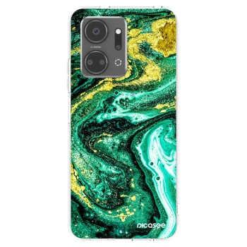 Picasee silikonski prozorni ovitek za Honor X7a - Green Gold