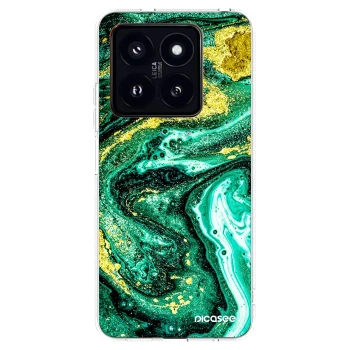 Picasee silikonski prozorni ovitek za Xiaomi 14 Pro - Green Gold