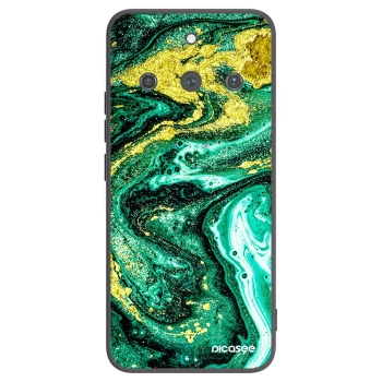 Picasee silikonski črni ovitek za Realme 11 Pro+ - Green Gold