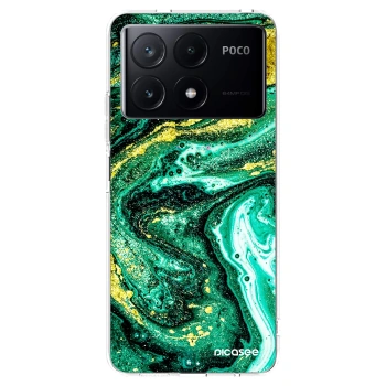 Picasee silikonski prozorni ovitek za Xiaomi Poco X6 Pro - Green Gold