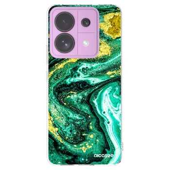 Picasee silikonski prozorni ovitek za Xiaomi Redmi Note 13 Pro 5G - Green Gold