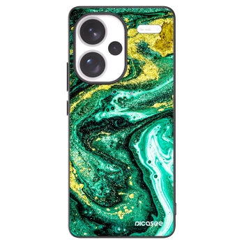 Picasee silikonski črni ovitek za Xiaomi Redmi Note 13 Pro+ 5G - Green Gold