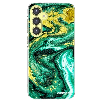 Picasee silikonski prozorni ovitek za Samsung Galaxy A35 5G A356B - Green Gold