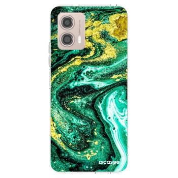 Picasee silikonski prozorni ovitek za Motorola Moto G53 5G - Green Gold
