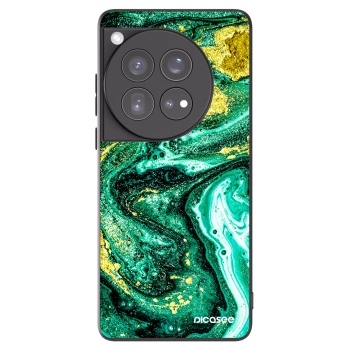 Picasee silikonski črni ovitek za OnePlus 12 5G - Green Gold
