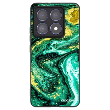 Picasee silikonski črni ovitek za Xiaomi 14T Pro - Green Gold