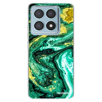 Picasee silikonski prozorni ovitek za Xiaomi 14T Pro - Green Gold