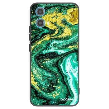 Picasee silikonski črni ovitek za Motorola Moto G34 5G - Green Gold