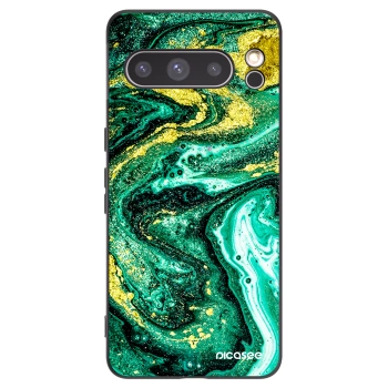 Picasee silikonski črni ovitek za Google Pixel 8 Pro - Green Gold