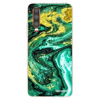 Picasee silikonski prozorni ovitek za Huawei P30 - Green Gold