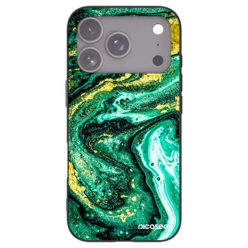 Picasee silikonski črni ovitek za Apple iPhone 17 Pro - Green Gold