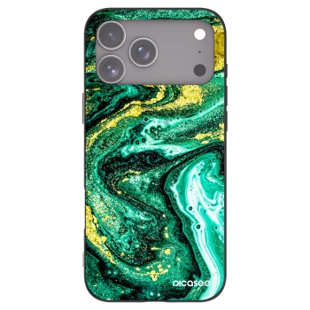 Picasee silikonski črni ovitek za Apple iPhone 17 Pro Max - Green Gold
