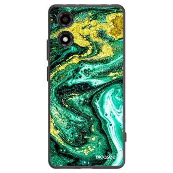 Picasee silikonski črni ovitek za Motorola Moto E14 - Green Gold