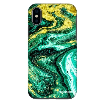 Ovitek za Apple iPhone X/XS - Green Gold