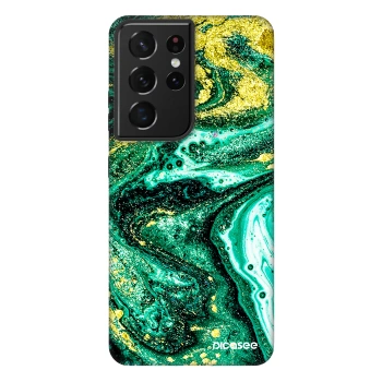 Picasee Fashion Case za Samsung Galaxy S21 Ultra 5G G998B - Green Gold