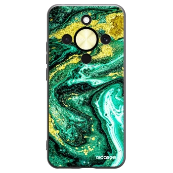 Picasee silikonski črni ovitek za Honor Magic8 Lite 5G - Green Gold