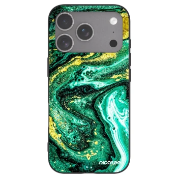 Picasee silikonski črni ovitek za Apple iPhone 18 Pro - Green Gold