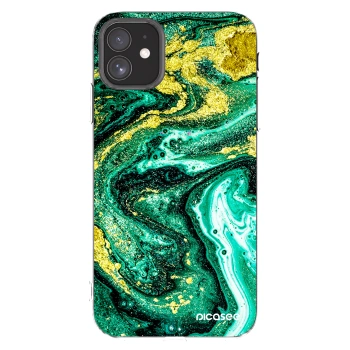 Picasee silikonski prozorni ovitek za Apple iPhone 11 - Green Gold