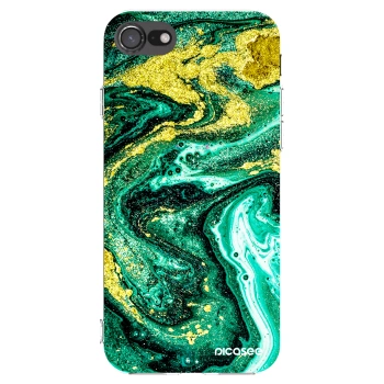 Picasee silikonski prozorni ovitek za Apple iPhone 8 - Green Gold
