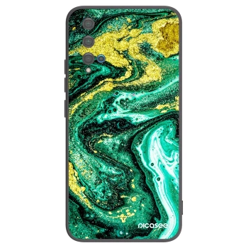 Picasee silikonski črni ovitek za Huawei Nova 5T - Green Gold