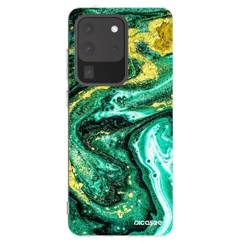 Picasee silikonski prozorni ovitek za Samsung Galaxy S20 Ultra 5G G988F - Green Gold