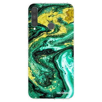 Picasee silikonski prozorni ovitek za Huawei P40 Lite E - Green Gold