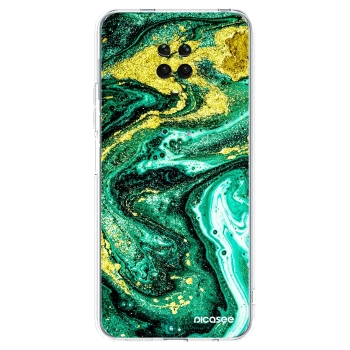 Picasee silikonski prozorni ovitek za Xiaomi Redmi Note 9 Pro - Green Gold