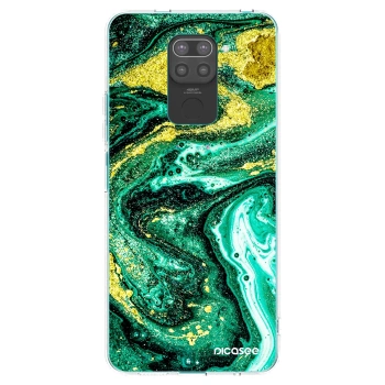 Picasee silikonski črni ovitek za Xiaomi Redmi Note 9 - Green Gold