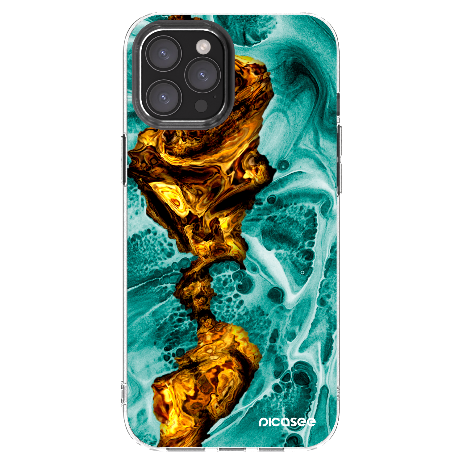 Picasee silikonski prozorni ovitek za Apple iPhone 12 Pro Max - Goldsky