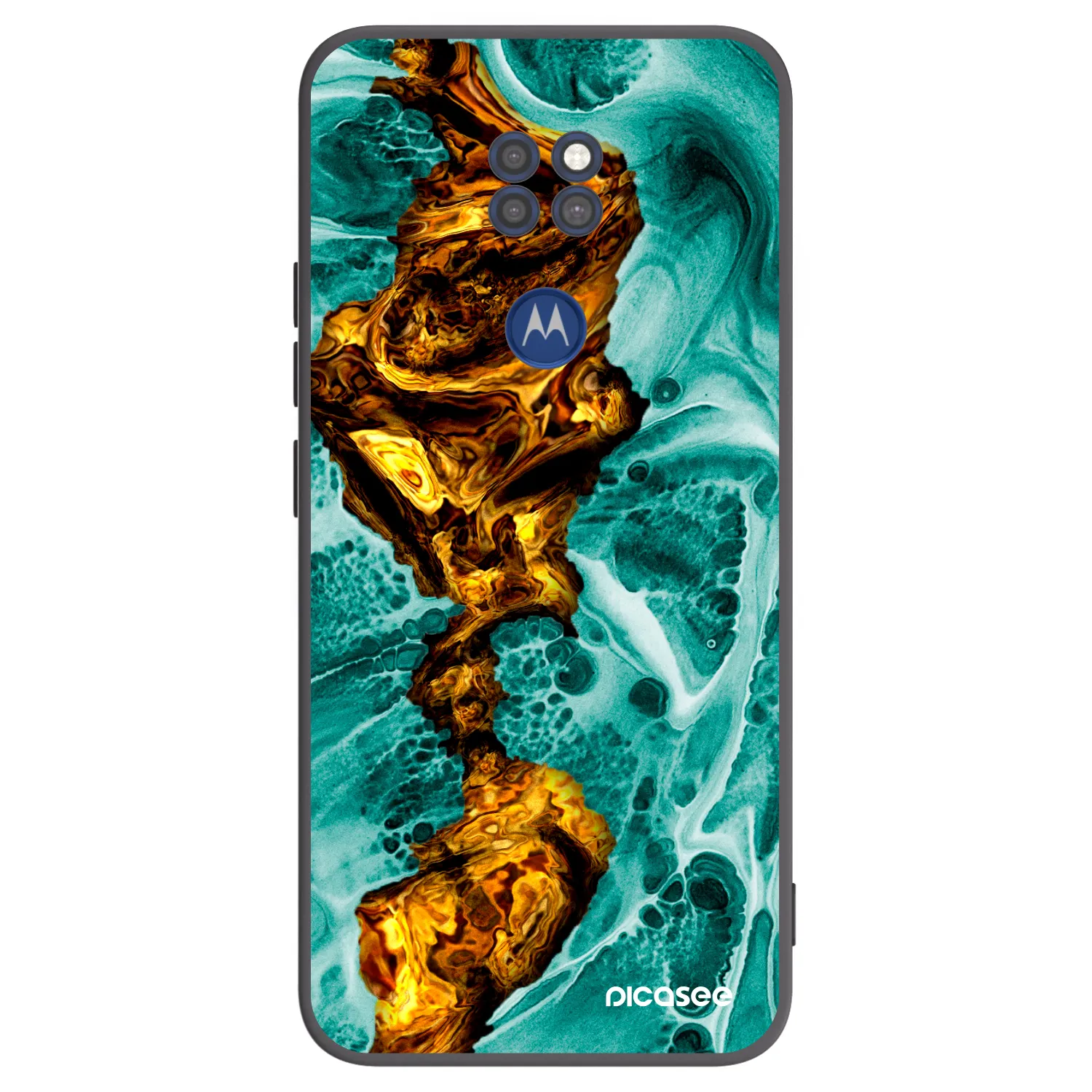 Picasee silikonski črni ovitek za Motorola Moto G9 Play - Goldsky