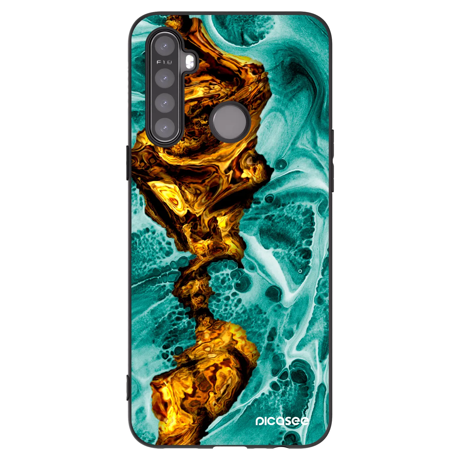 Picasee silikonski črni ovitek za Realme 6i - Goldsky