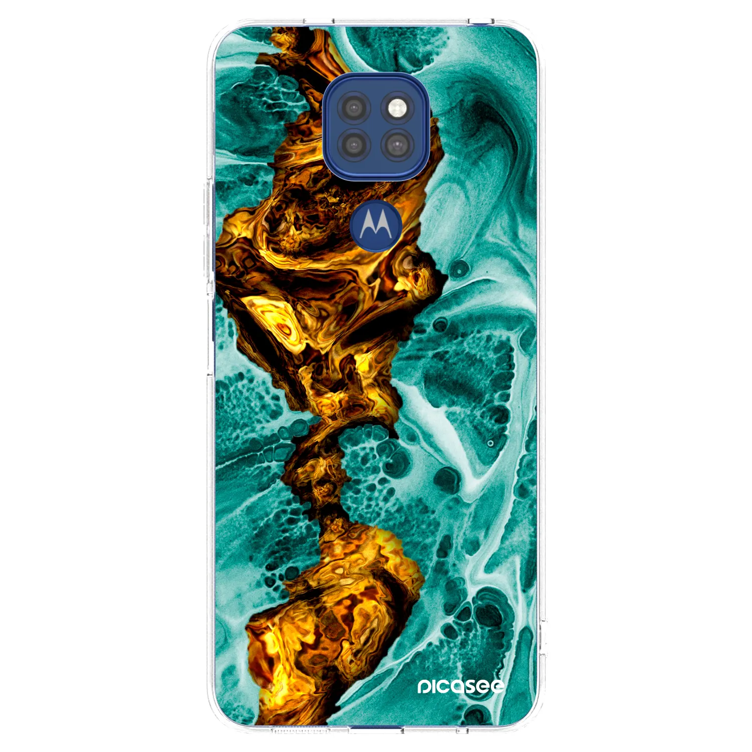 Picasee silikonski prozorni ovitek za Motorola Moto G9 Play - Goldsky