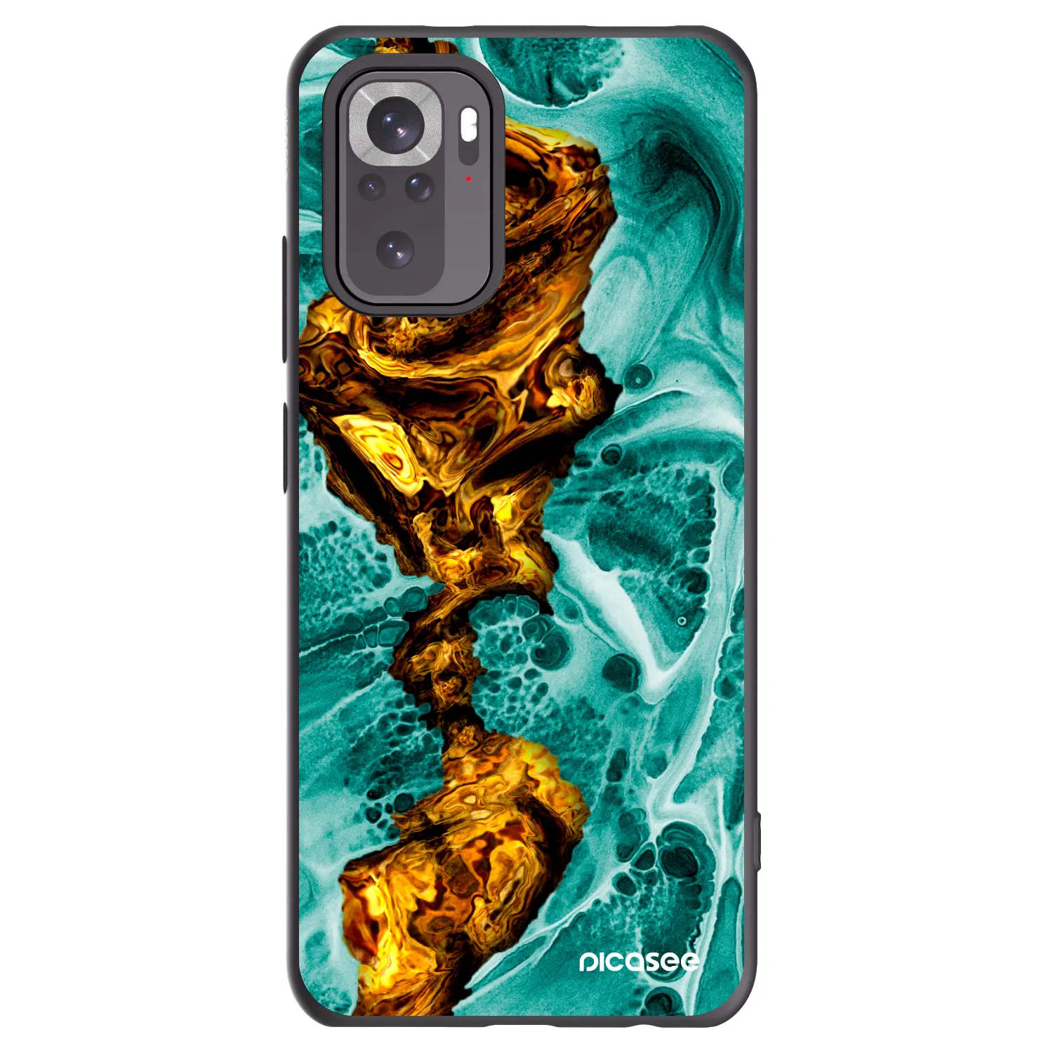 Picasee silikonski črni ovitek za Xiaomi Redmi Note 10S - Goldsky