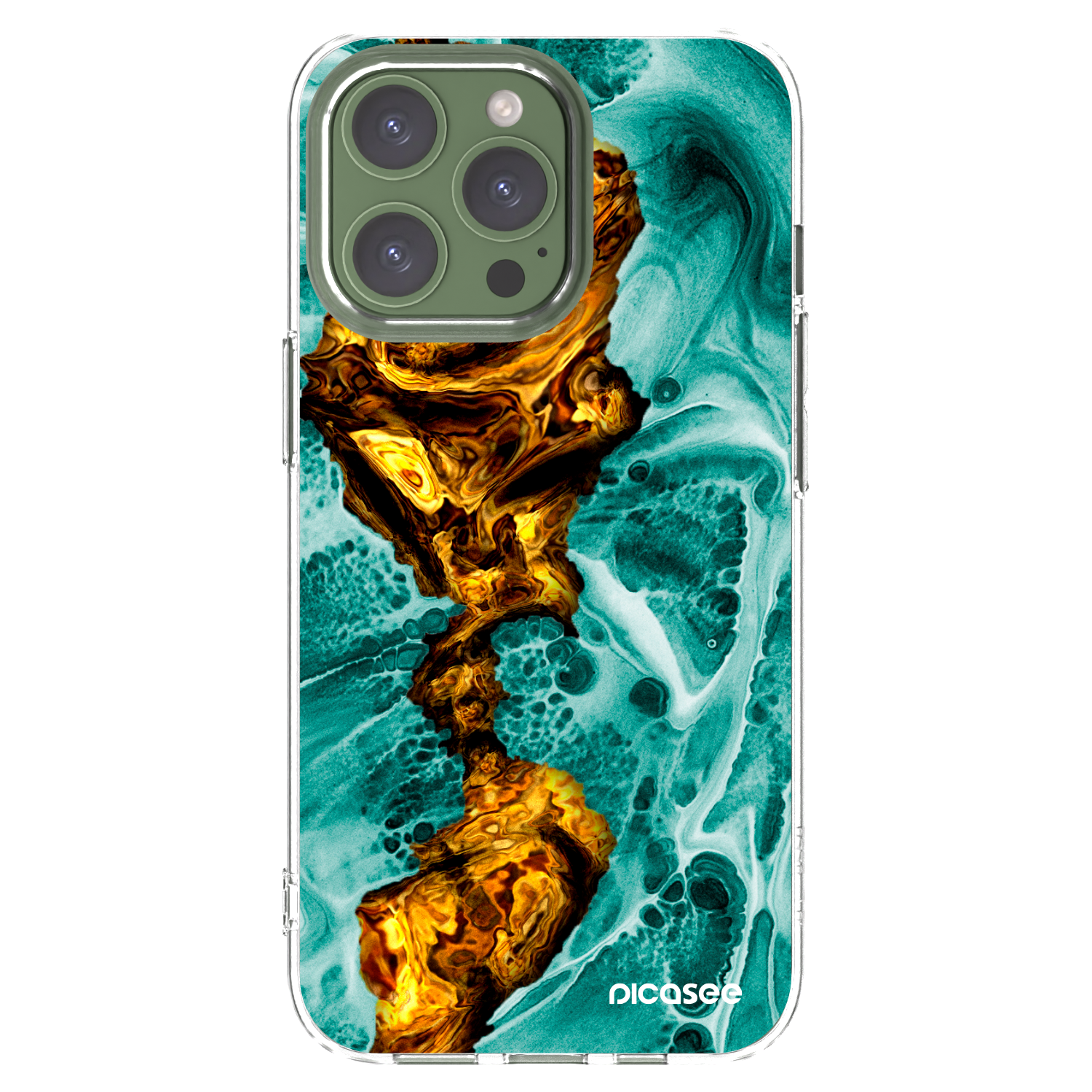 Picasee silikonski prozorni ovitek za Apple iPhone 13 Pro - Goldsky