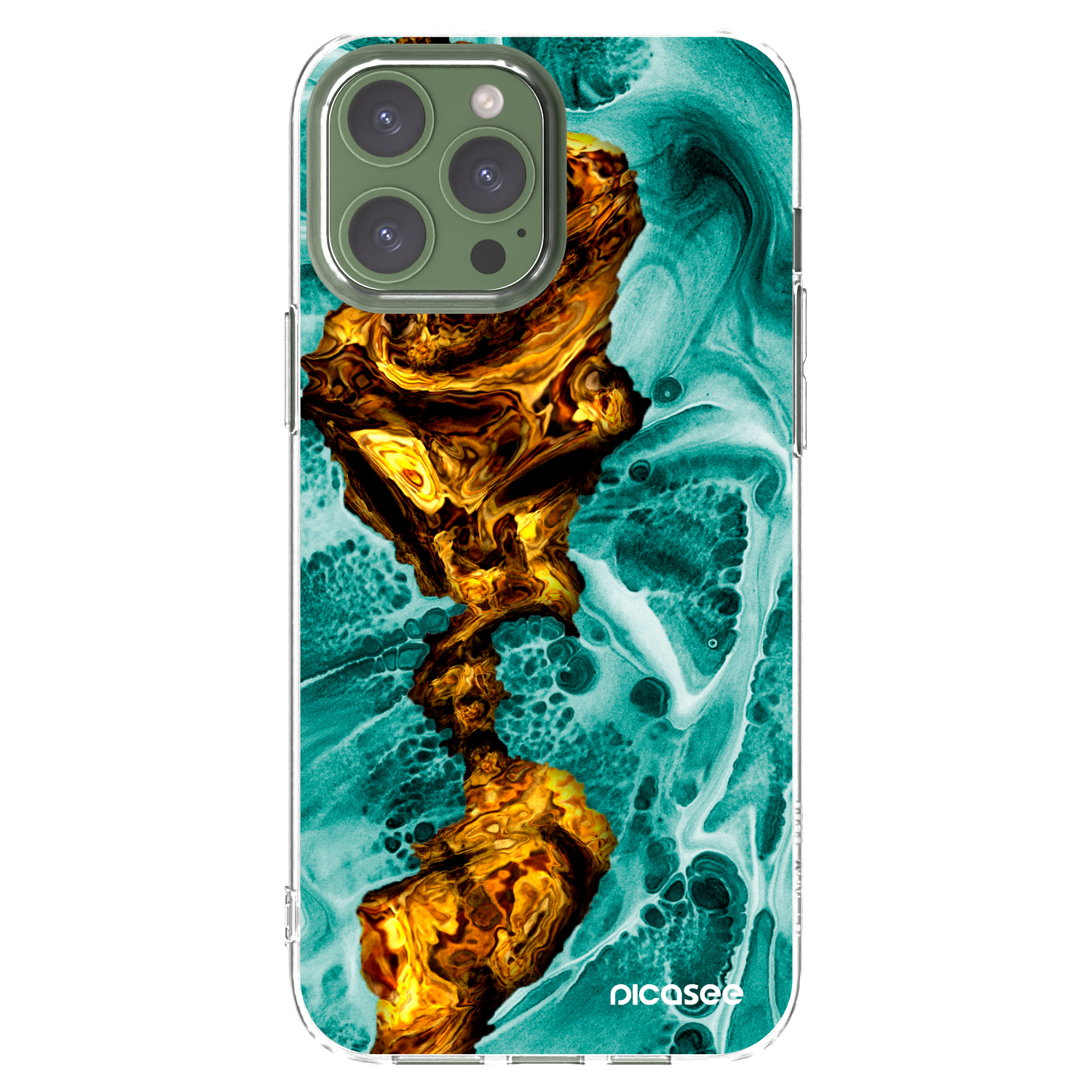 Picasee silikonski prozorni ovitek za Apple iPhone 13 Pro Max - Goldsky