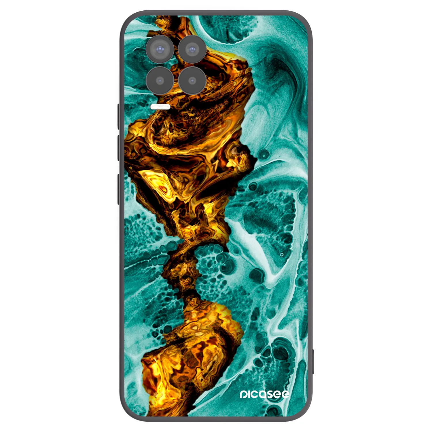 Picasee silikonski črni ovitek za Realme 8 Pro - Goldsky