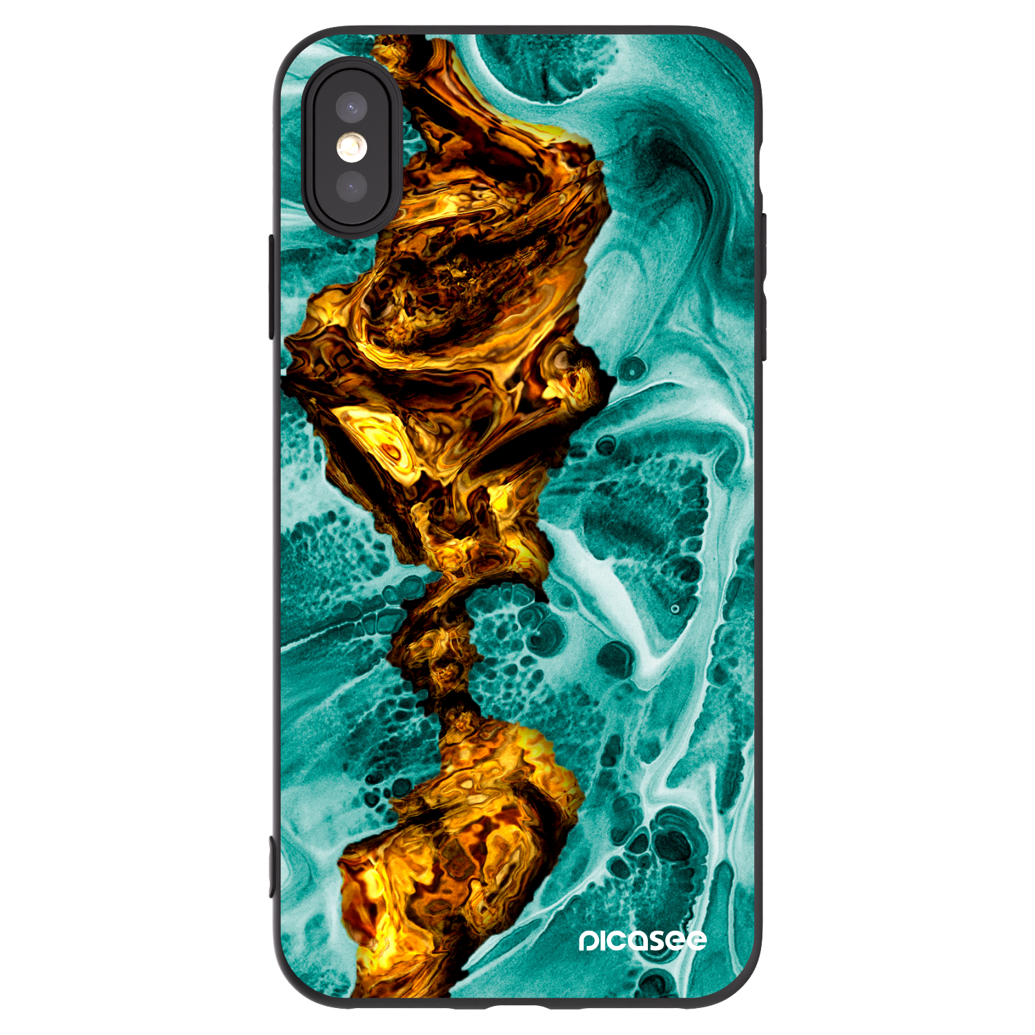 Picasee silikonski črni ovitek za Apple iPhone XS Max - Goldsky