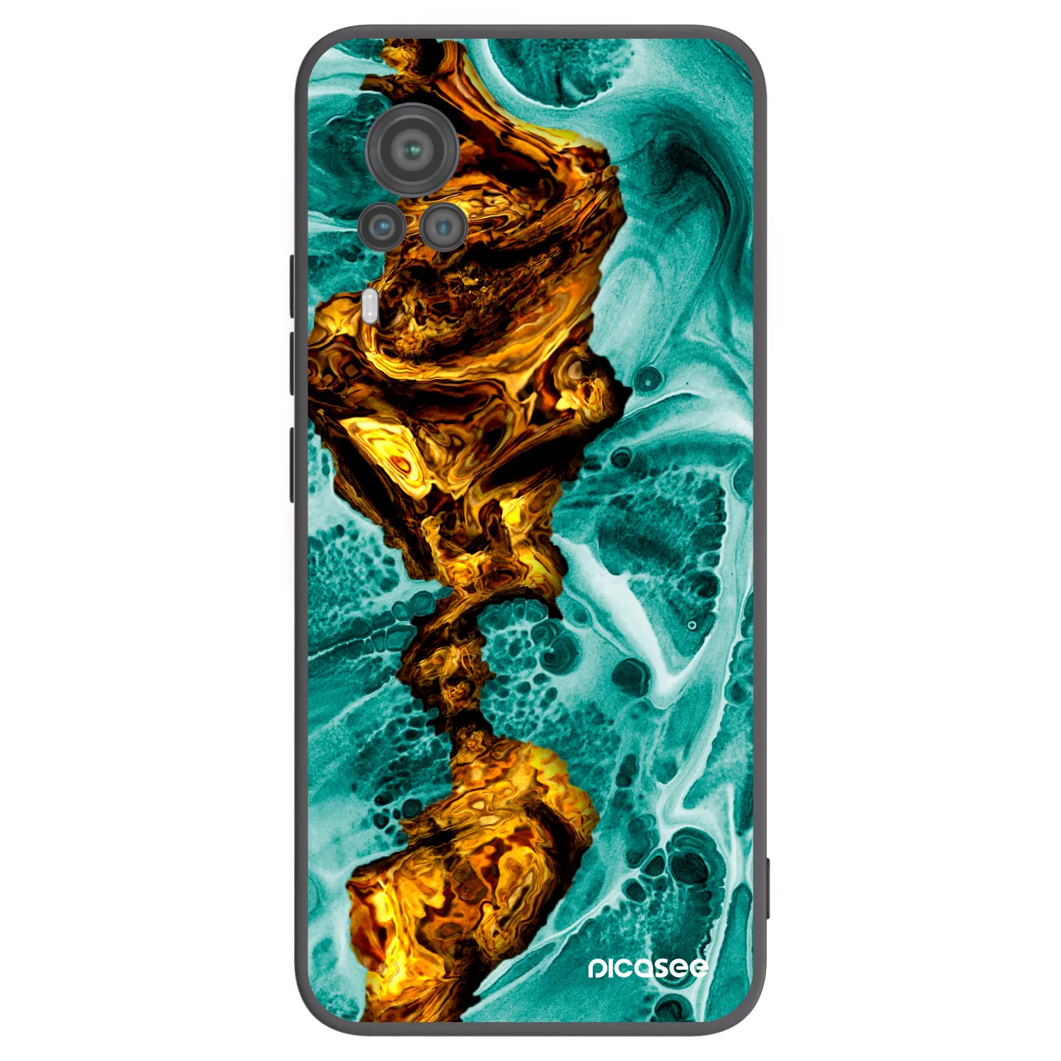 Picasee silikonski črni ovitek za Vivo X60 Pro 5G - Goldsky