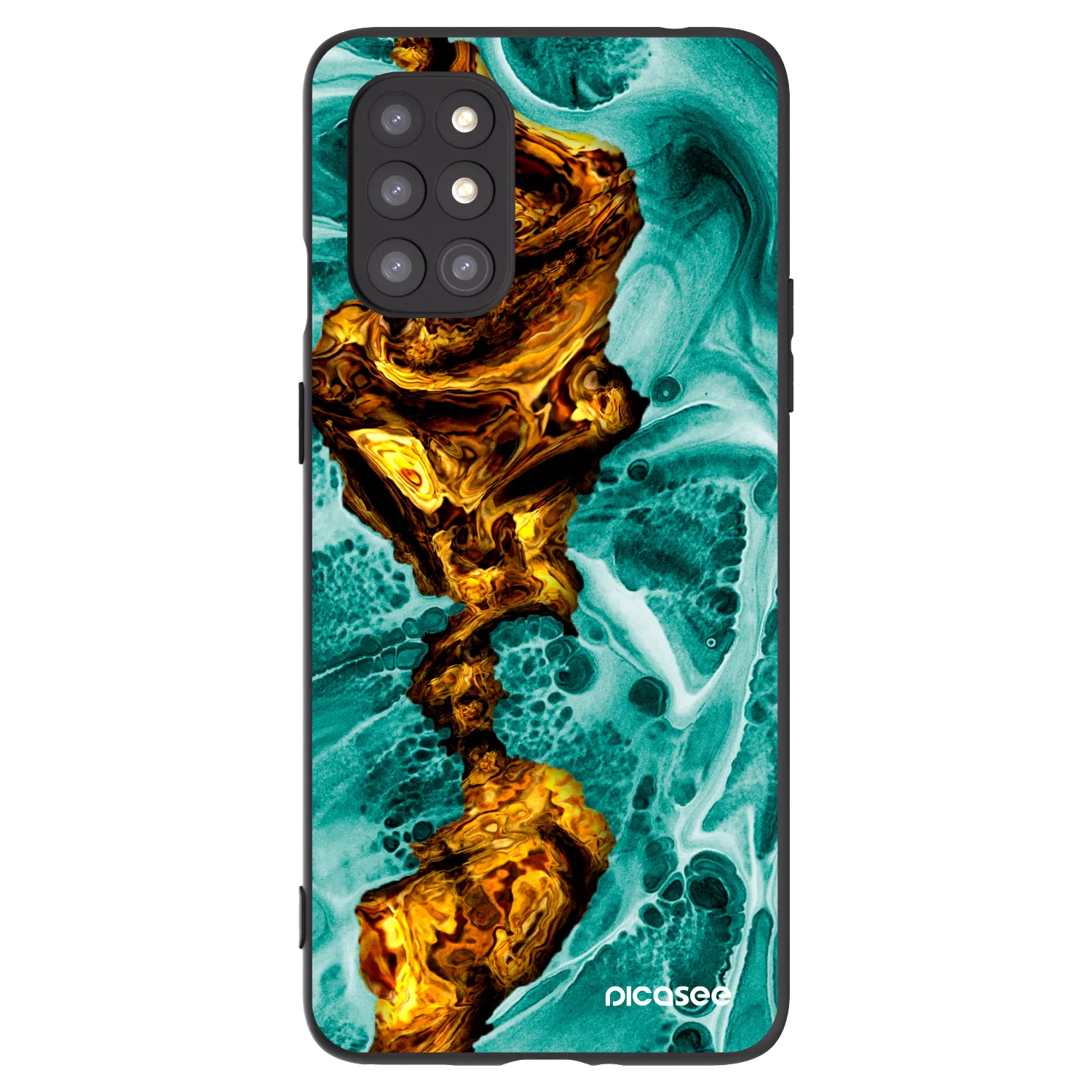Picasee silikonski črni ovitek za OnePlus 8T - Goldsky