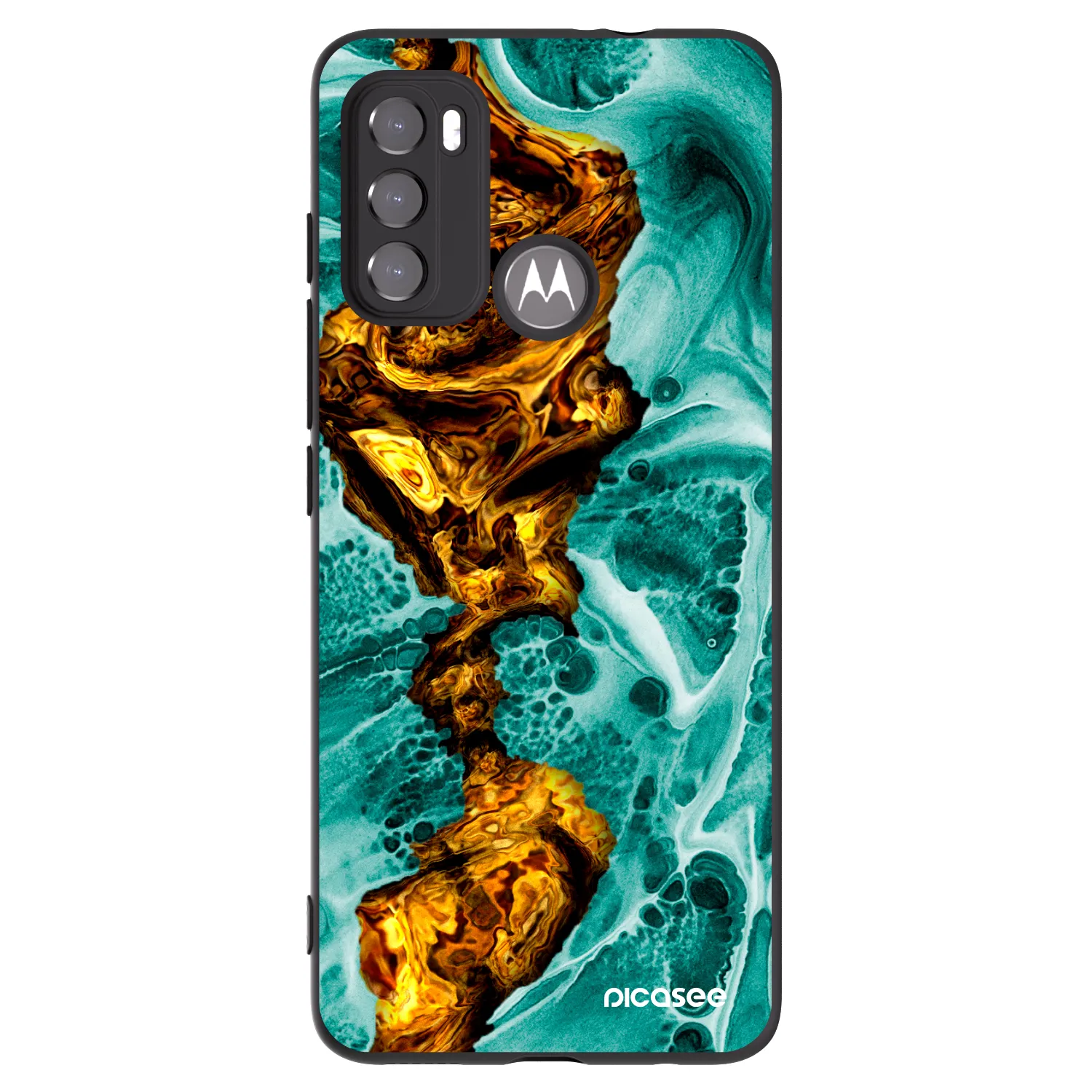 Picasee silikonski črni ovitek za Motorola Moto G60 - Goldsky
