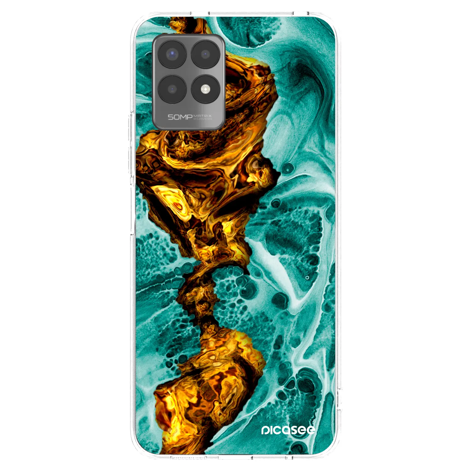 Picasee silikonski prozorni ovitek za Realme 8i - Goldsky