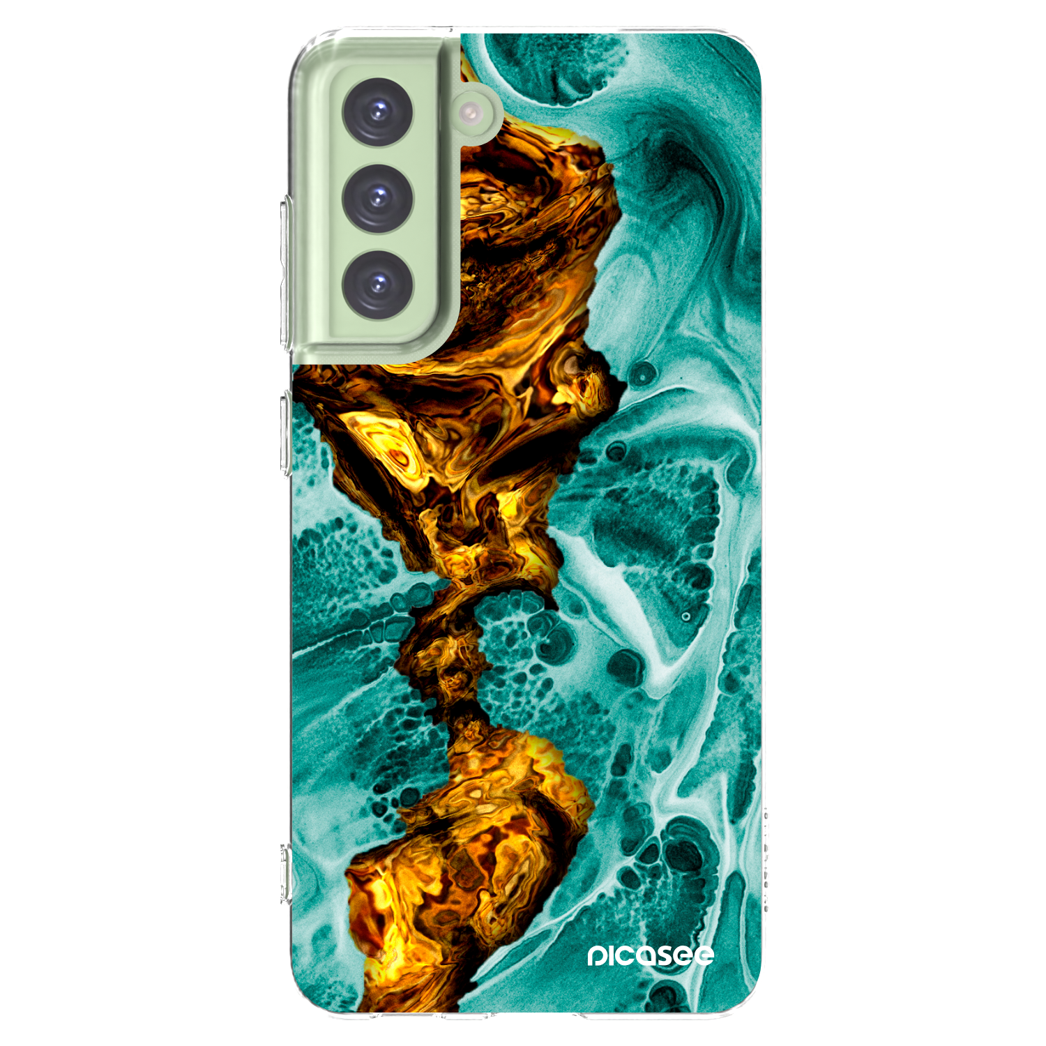 Picasee silikonski prozorni ovitek za Samsung Galaxy S21 FE 5G - Goldsky