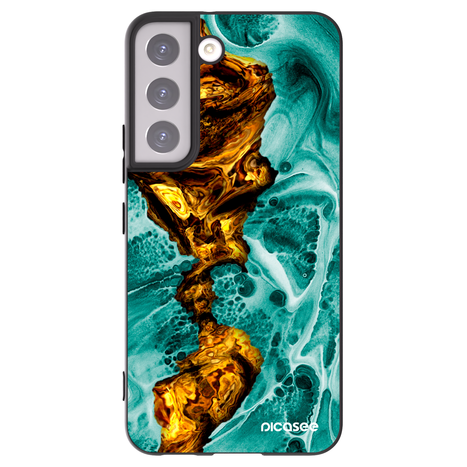 Picasee silikonski črni ovitek za Samsung Galaxy S22 5G - Goldsky