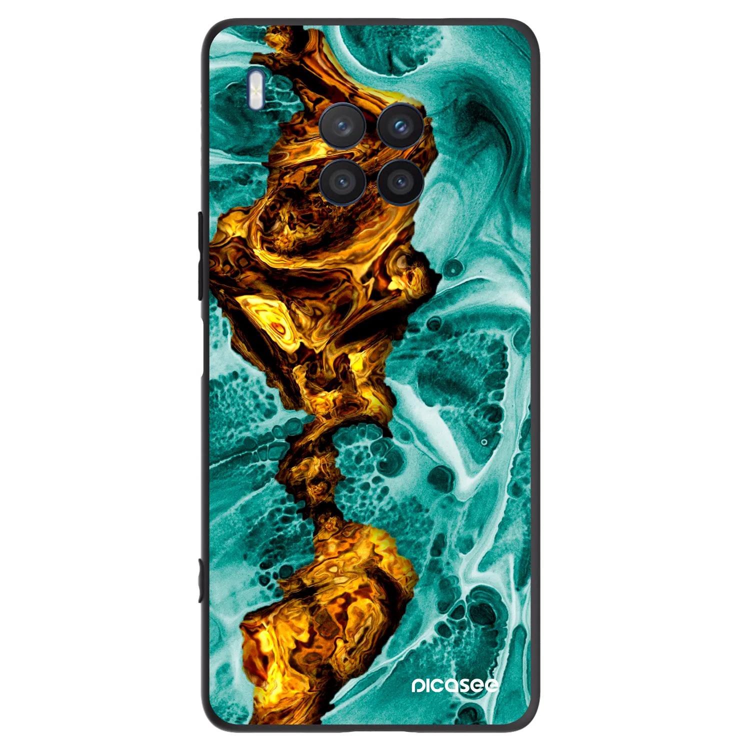 Picasee silikonski črni ovitek za Honor 50 Lite - Goldsky