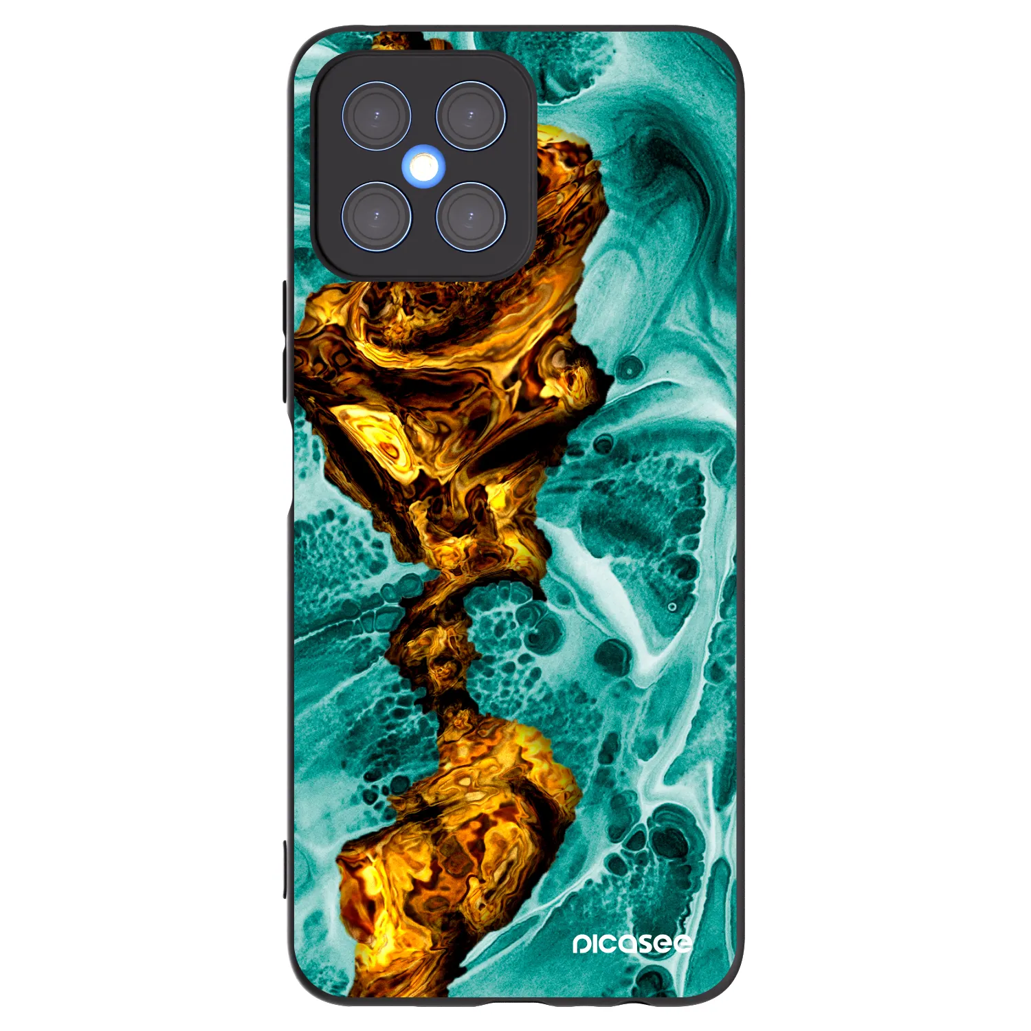 Picasee silikonski črni ovitek za Honor X8 4G - Goldsky